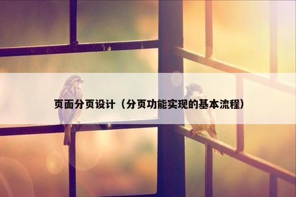 页面分页设计（分页功能实现的基本流程）-第1张图片-冷动云