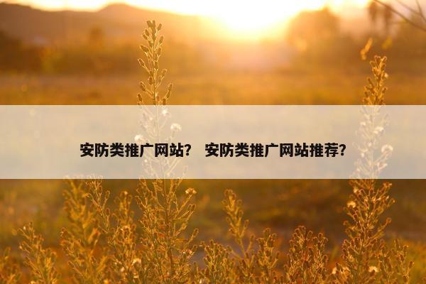安防类推广网站？ 安防类推广网站推荐？-第1张图片-冷动云