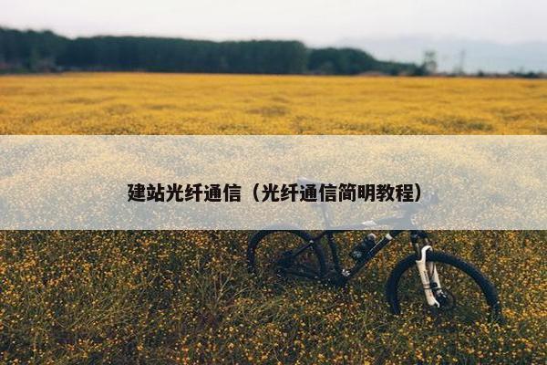 建站光纤通信（光纤通信简明教程）-第1张图片-冷动云