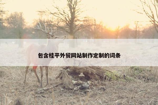 包含桂平外贸网站制作定制的词条-第1张图片-冷动云