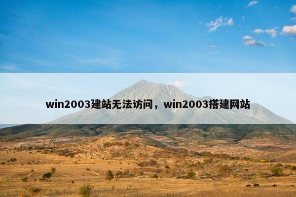 win2003建站无法访问，win2003搭建网站-第1张图片-冷动云