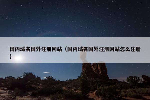 国内域名国外注册网站（国内域名国外注册网站怎么注册）-第1张图片-冷动云