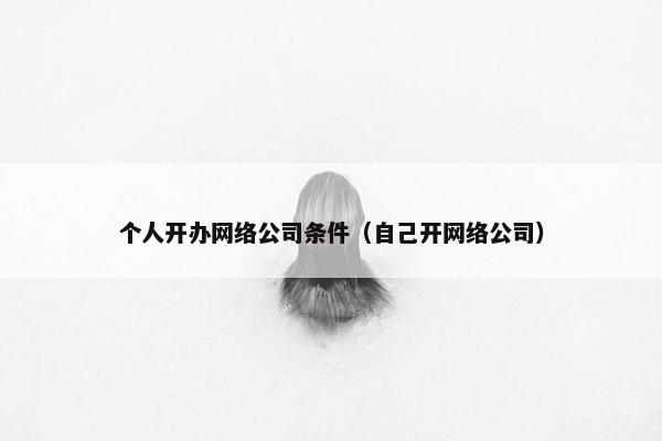 个人开办网络公司条件（自己开网络公司）-第1张图片-冷动云