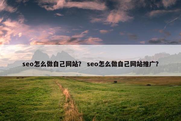 seo怎么做自己网站？ seo怎么做自己网站推广？-第1张图片-冷动云