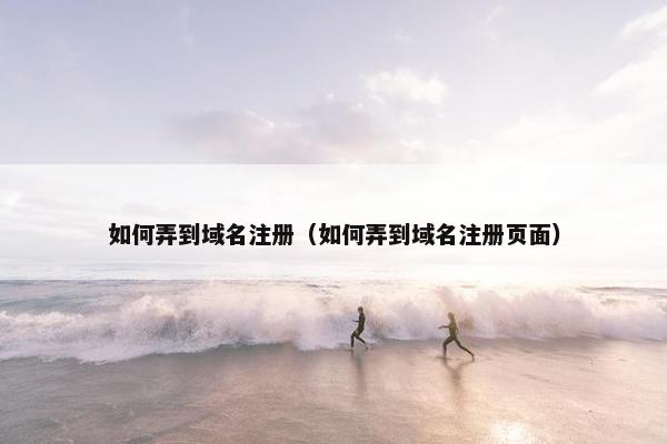 如何弄到域名注册（如何弄到域名注册页面）-第1张图片-冷动云
