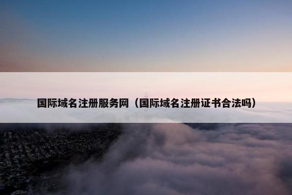 国际域名注册服务网（国际域名注册证书合法吗）-第1张图片-冷动云