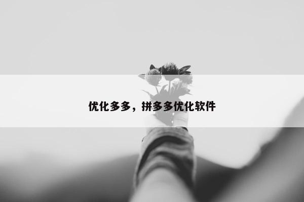 优化多多，拼多多优化软件-第1张图片-冷动云