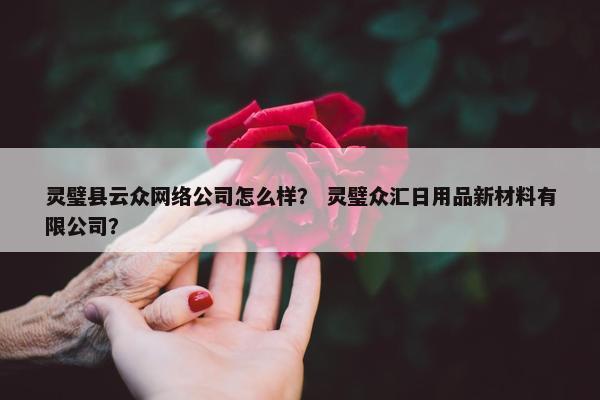 灵璧县云众网络公司怎么样？ 灵璧众汇日用品新材料有限公司？-第1张图片-冷动云