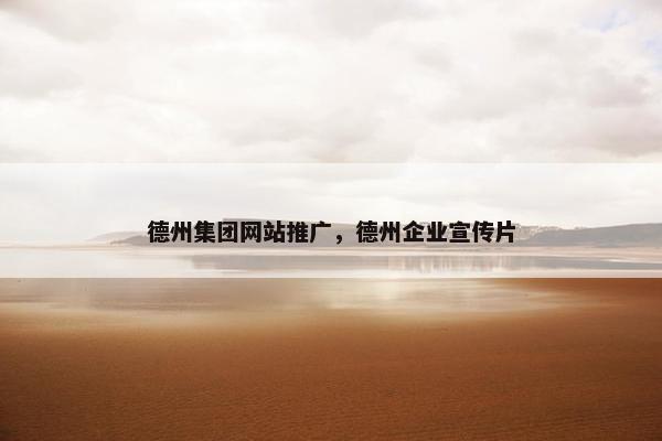 德州集团网站推广，德州企业宣传片-第1张图片-冷动云