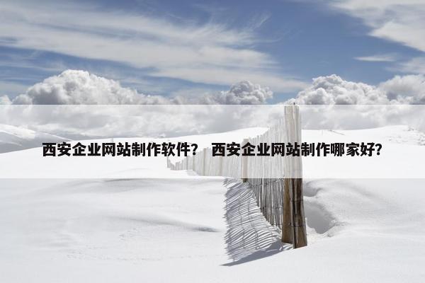 西安企业网站制作软件？ 西安企业网站制作哪家好？-第1张图片-冷动云