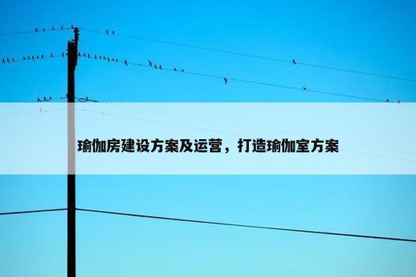 瑜伽房建设方案及运营，打造瑜伽室方案-第1张图片-冷动云