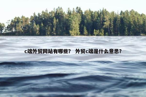 c端外贸网站有哪些？ 外贸c端是什么意思？-第1张图片-冷动云