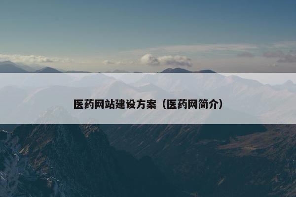 医药网站建设方案（医药网简介）-第1张图片-冷动云