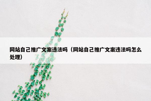 网站自己推广文案违法吗（网站自己推广文案违法吗怎么处理）-第1张图片-冷动云