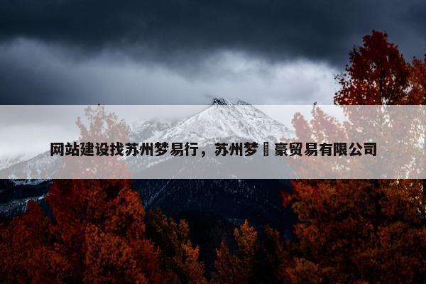 网站建设找苏州梦易行，苏州梦杺豪贸易有限公司-第1张图片-冷动云