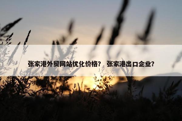 张家港外贸网站优化价格？ 张家港出口企业？-第1张图片-冷动云