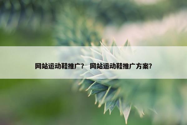网站运动鞋推广？ 网站运动鞋推广方案？-第1张图片-冷动云