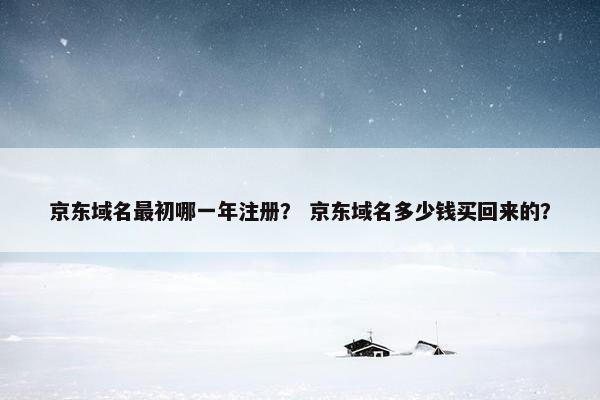 京东域名最初哪一年注册？ 京东域名多少钱买回来的？-第1张图片-冷动云