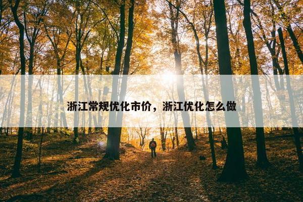 浙江常规优化市价，浙江优化怎么做-第1张图片-冷动云