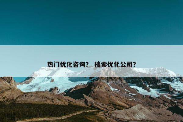 热门优化咨询？ 搜索优化公司？-第1张图片-冷动云