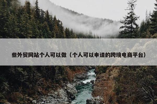 些外贸网站个人可以做（个人可以申请的跨境电商平台）-第1张图片-冷动云