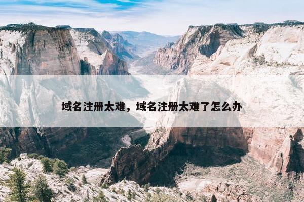 域名注册太难，域名注册太难了怎么办-第1张图片-冷动云