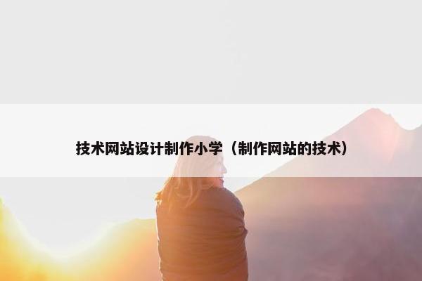 技术网站设计制作小学（制作网站的技术）-第1张图片-冷动云