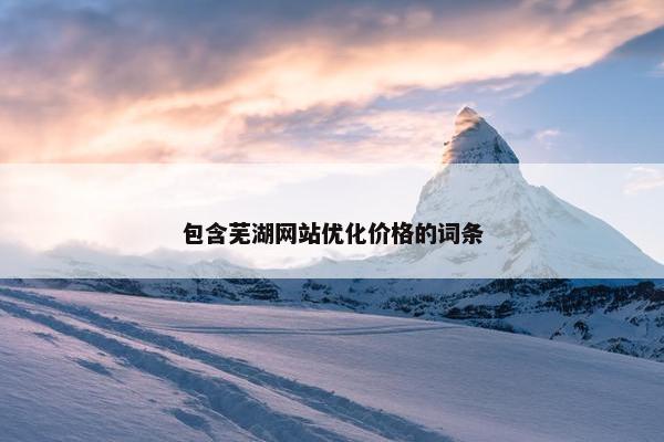 包含芜湖网站优化价格的词条-第1张图片-冷动云