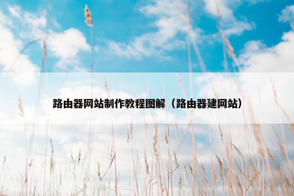 路由器网站制作教程图解（路由器建网站）-第1张图片-冷动云