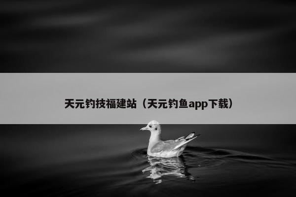 天元钓技福建站（天元钓鱼app下载）-第1张图片-冷动云
