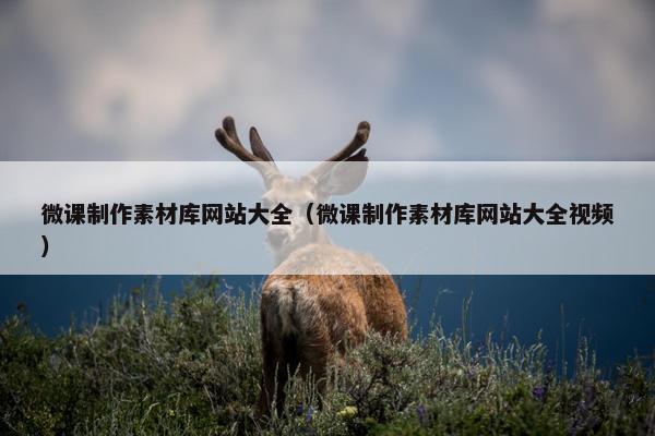 微课制作素材库网站大全（微课制作素材库网站大全视频）-第1张图片-冷动云