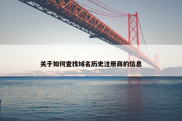 关于如何查找域名历史注册商的信息-第1张图片-冷动云