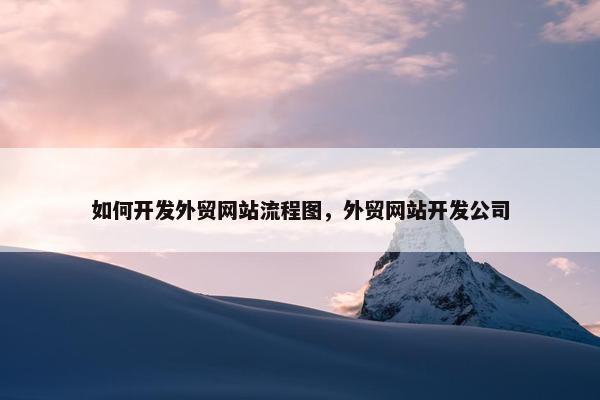 如何开发外贸网站流程图，外贸网站开发公司-第1张图片-冷动云