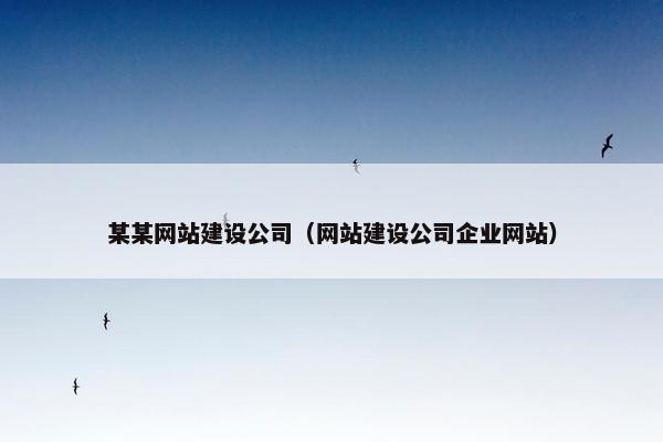 某某网站建设公司（网站建设公司企业网站）-第1张图片-冷动云