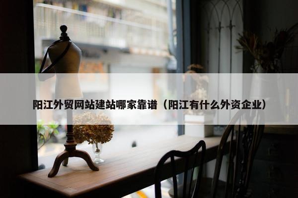 阳江外贸网站建站哪家靠谱（阳江有什么外资企业）-第1张图片-冷动云