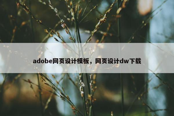 adobe网页设计模板，网页设计dw下载-第1张图片-冷动云