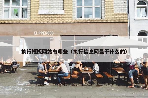 执行模板网站有哪些（执行信息网是干什么的）-第1张图片-冷动云