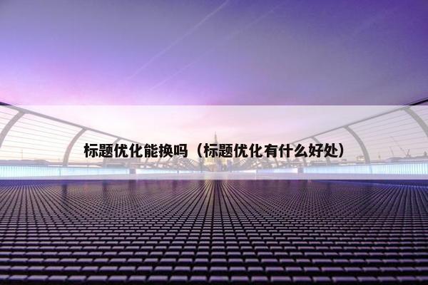 标题优化能换吗（标题优化有什么好处）-第1张图片-冷动云