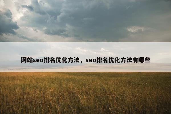 网站seo排名优化方法，seo排名优化方法有哪些-第1张图片-冷动云