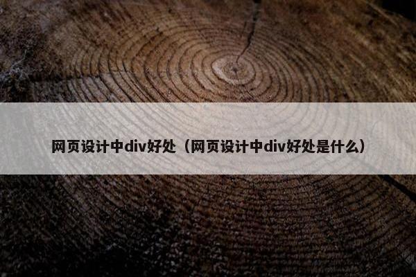 网页设计中div好处（网页设计中div好处是什么）-第1张图片-冷动云