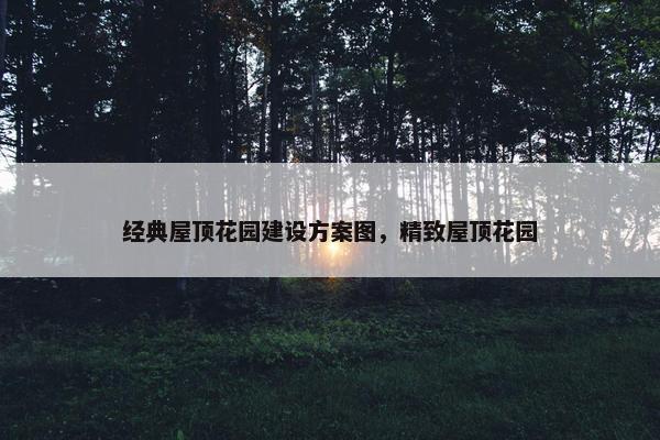 经典屋顶花园建设方案图，精致屋顶花园-第1张图片-冷动云