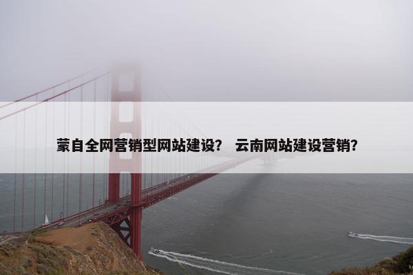 蒙自全网营销型网站建设？ 云南网站建设营销？-第1张图片-冷动云