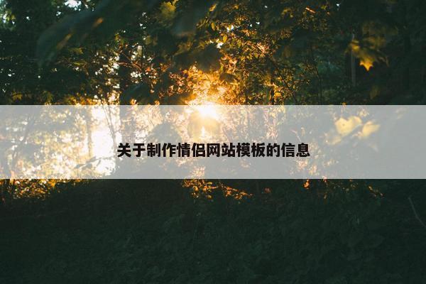 关于制作情侣网站模板的信息-第1张图片-冷动云