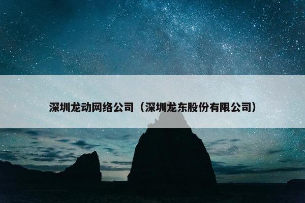 深圳龙动网络公司（深圳龙东股份有限公司）-第1张图片-冷动云