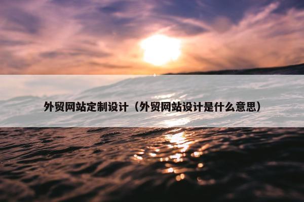 外贸网站定制设计（外贸网站设计是什么意思）-第1张图片-冷动云