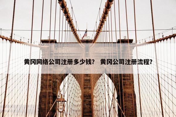 黄冈网络公司注册多少钱？ 黄冈公司注册流程？-第1张图片-冷动云