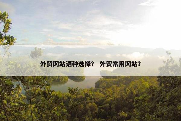 外贸网站语种选择？ 外贸常用网站？-第1张图片-冷动云