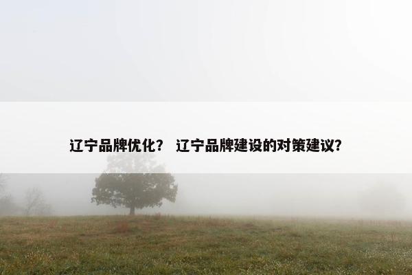 辽宁品牌优化？ 辽宁品牌建设的对策建议？-第1张图片-冷动云