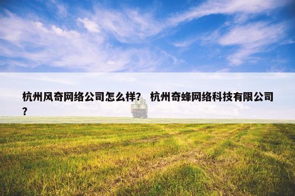 杭州风奇网络公司怎么样？ 杭州奇蜂网络科技有限公司？-第1张图片-冷动云