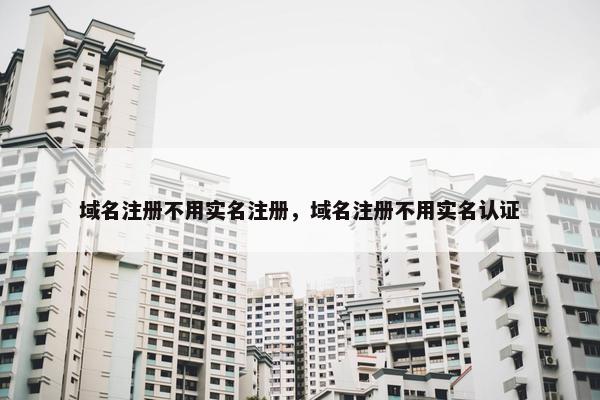 域名注册不用实名注册，域名注册不用实名认证-第1张图片-冷动云